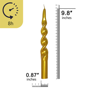 2pcs/pack Multicolor Twisted Unscente Drip Less Smokeless <strong>Gold</strong> Spiral Taper <strong>Candles</strong> <strong>Sticks</strong> for Wedding DInner Decoration - Product Image 5