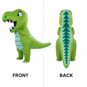 Costume gonflable amusant de T-Rex à chevaucher pour adultes, avec ventilateur à piles pour gonflage rapide, idéal pour Noël et Halloween - Product Image 4