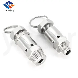 Mini Pressure Safety Valve Type Air Compressor Relief Exhaust Valve 304 Stainless Steel 2 Points 4 Points Spring Gas 1 Piece