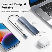 Hub USB C 10Gbps Docking Station 4K 60Hz DP untuk Pembaca Kartu SD TF Pengisian Daya PD 100W Adaptor USB 3.1 MacBook PC Tersedia