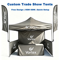 Stand d'exposition professionnel personnalisé avec logo, impression 3x6m, imperméable, carré, intérieur/extérieur, structure en aluminium portable, tente de salon professionnel