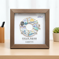 Boîte à badges de luxe dorée à plusieurs niveaux, présentoir personnalisé pour distributeurs, récompenses, cadeaux d'entreprise, vitrine