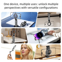 Support de téléphone portable pliable magnétique Rotation à 360 degrés Support de téléphone de voyage réglable avec visualisation multi-angles pour une utilisation au bureau