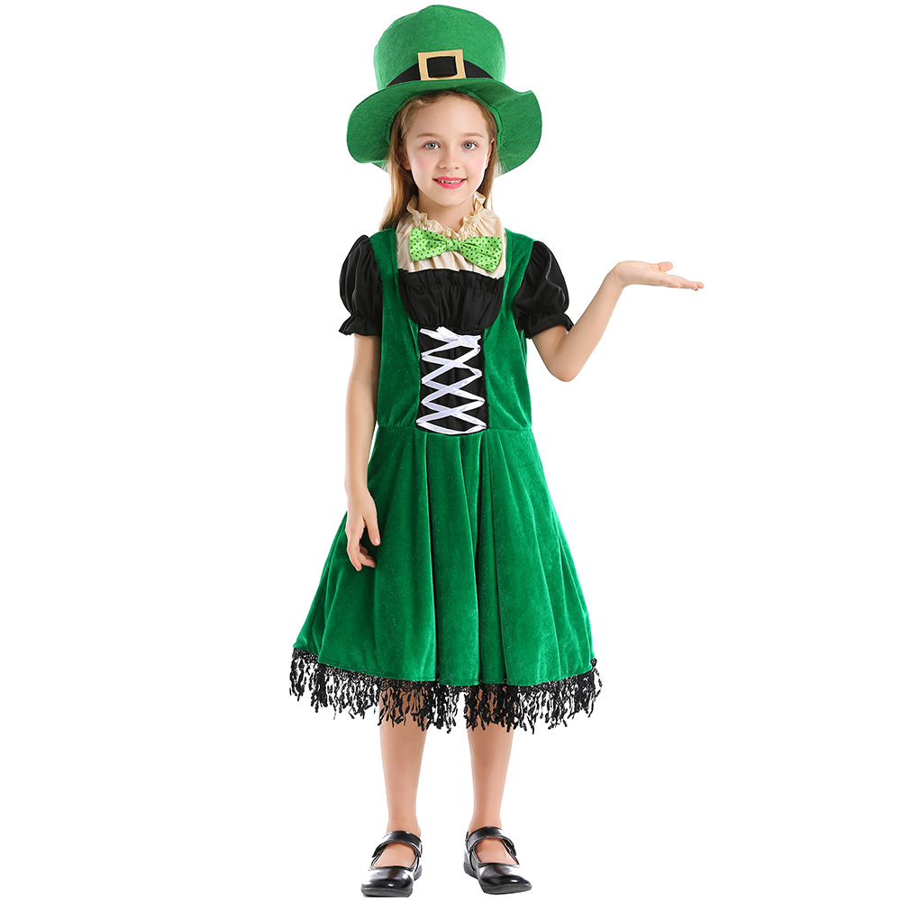 Green Elf Costume Irish Goblin Dwarf Hat Bowtie Costume Kids St. Patrick's  Day Costume Girl Green Leprechaun Dress| Alibaba.com