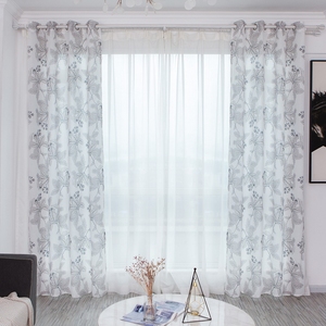 Nouveau design 100% polyester imprimé floral rideaux légers transparents rideau personnalisé pour le salon - Product Image 2