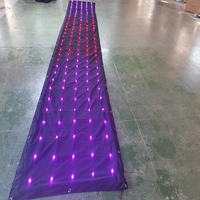 Toile de fond pour cabine de DJ Tissu en velours scintillant RVB Rideau étoilé à LED pour boîtes de nuit Double Decker Ignifuge Blue Emission Party