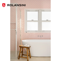 Fenêtre coulissante verticale double à double vitrage trempé insonorisée en aluminium noir à double battant sans rupture de pont thermique Rolansini