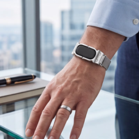 BEEFLYPOWER 2 en 1 Correa de Acero Inoxidable de 3 Eslabones con Cierre Magnético Milanés para Google Fitbit Air