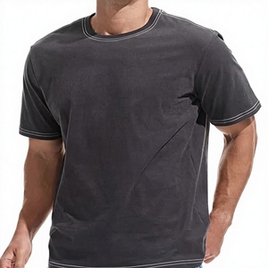 T-shirt à manches courtes pour homme, col rond, coupe classique, 100% coton jersey, bordure contrastée, style décontracté, séchage rapide, écologique, 230g - Product Image 1