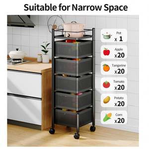Étagère de rangement rotative pour cuisine, chariot de rangement pour collations, fruits et légumes pour cuisine, salon, chambre, salle de bain - Product Image 6