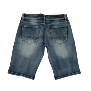 Stylish Vintage Washed Relaxed Fit Mid Length Denim Shorts Classic 5 Pockets Casual Straight Cut <b>Jean</b> Shorts for Summer Daily - Product Image 4