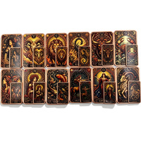 Pièce de monnaie carrée en cuivre avec 12 signes du zodiaque, impression UV couleur, style tarot vintage, lingot de cuivre fin .999 de 1 oz et 5 oz