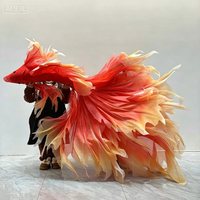 Fleurs artificielles géantes en organza de soie 3D, installation artistique faite à la main pour la décoration de la toile de fond de la cérémonie de mariage