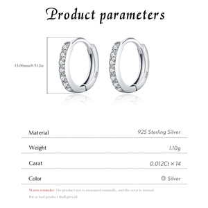 S925 Sterling Silver Trendy Shinning Geometric Moissanite Hoop <b>Earrings</b> for Women Girls Daily OL <b>Fine</b> Jewelry - Product Image 4