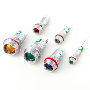 10 мм Диаметр мини металлический серебристый красный светодиод зеленый 12 В 110 В 220 В 230 В светодиодный световой индикатор сигнальная лампа со штырьками - Product Image 3