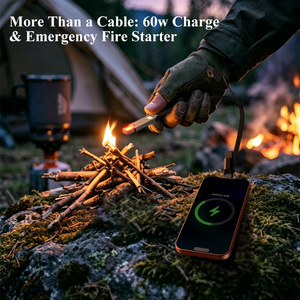 Encendedor Eléctrico Resistente al Viento TKT <span class=keywords><strong>2</strong></span> en 1 con <span class=keywords><strong>Cable</strong></span> USB-C, Encendedor USB Multifuncional para Exteriores, Compacto y Conveniente para Viajar - Product Image 4