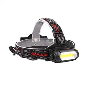 2500 Lumens Lampu Kepala Paling Terang IPX4 Lampu untuk Berkemah Luar Ruangan 2 In 1 USB Rechargeable Headlamp COB Kerja Senter Obor