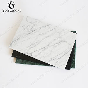 Collection de plateaux et de bols décoratifs en marbre vert indien pour ensembles de salle à manger à la mode - Product Image 3