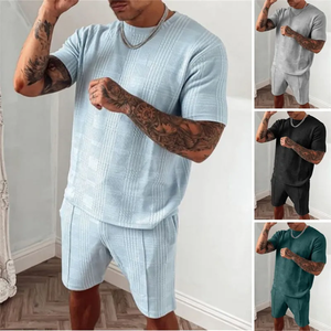 Conjuntos deportivos para vacaciones minimalistas elegantes de alta calidad para hombres al por mayor: conjuntos de manga corta transpirables de secado rápido - Product Image 6