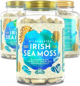 Non-GMO Irish Sea Moss Capsules Cell Food for Immune and Thyroid Support