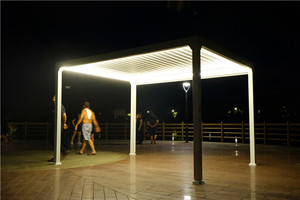 2023 nouveau design haut de gamme stores personnalisés gazebo moderne étanche persienne toit <span class=keywords><strong>jardin</strong></span> extérieur aluminium Pergola - Product Image 5