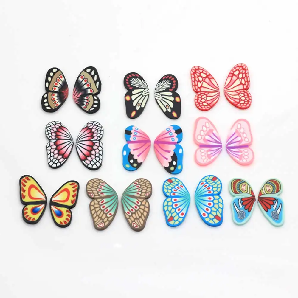 100 Pieces 26ミリメートルPolymer Clay Butterfly Slice For Slime Sprinkles Charms