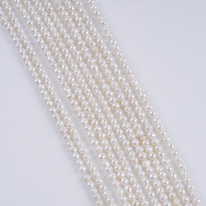 Promotion Zhuji 3.5-4mm AK Near Round Natural Freshwater <b>Pearls</b> <b>Loose</b> Potato Shaped Beads for DIY Material Accessories - Product Image 2