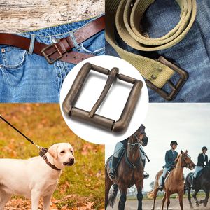 Boucles de ceinture pour hommes et femmes, en laiton antique massif, boucle à rouleau en métal, boucle de remplacement carrée classique antique pour ceintures - Product Image 6