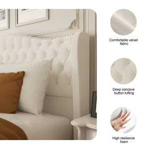 <span class=keywords><strong>Letto</strong></span> in Velluto di Agnello Stile Nordico Moderno e Semplice, <span class=keywords><strong>Letto</strong></span> Principessa per Camera da <span class=keywords><strong>Letto</strong></span> <span class=keywords><strong>Matrimoniale</strong></span>, Disponibile in Misure King e Queen - Product Image 2