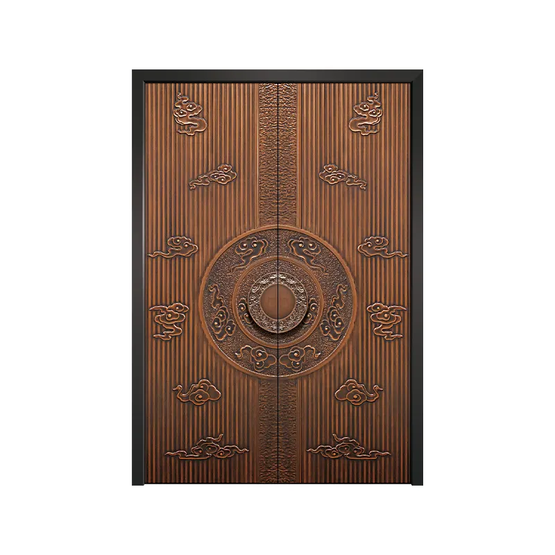 JT Traditional Home Aluminum Front Door Customized House Exterior Entrance Door