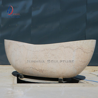 QUYANG Style occidental luxe salle de douche décoration pierre naturelle baignoire sculpté à la main marbre texturé baignoires intérieures