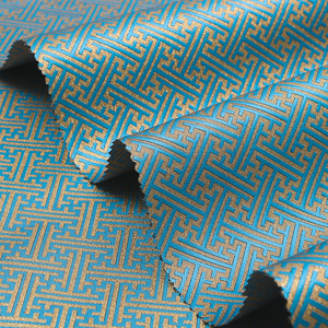 Yili moderno minimalista azul marrón geométrico diamante Malla tela con diseño simétrico para Decoración Ropa diseño tela - Product Image 1