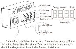 Meilleures ventes AUTODISP Panneau d'affichage numérique LED extérieur pour station-service, étanche IP65, couleurs et luminosité personnalisables, garantie de 2 ans - Product Image 3