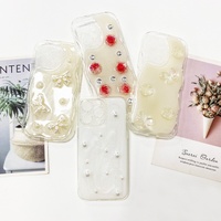Coque de téléphone portable tendance 3D nœud papillon pour 13 Pro avec design antichoc en TPU époxy crème ondulé