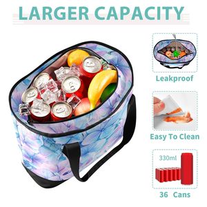 Wholesale Custom Printed Insulated Tote Cooler Bag Large 36-Can Reusable Soft Lunch Bag with PEVA Lining for Picnic & Beach - Product Image 4