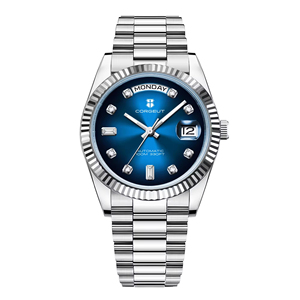 Corgeut Luxury Men's <b>Mechanical</b> <b>Watch</b> High Quality 36mm Sapphire Glass Diamond Diver Automatic Calendar Stainless Steel Analog - Product Image 5
