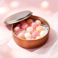 Boîte ronde en métal étirable de qualité alimentaire, boîte de rangement ronde pour bonbons avec couvercle intérieur scellé pour emballage cadeau de chocolat, OEM ODM