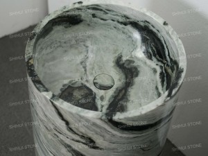 Lavabo a <span class=keywords><strong>colonna</strong></span> autoportante in marmo di giada del fiume Shangrila personalizzato SH STONE per progetti di bagni - Product Image 6