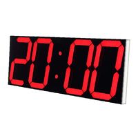 Jam Dinding Digital LED Kontemporer 6 Inci Warna Merah dengan Lampu Pemandangan Elektrik dan Pengatur Waktu, Dilengkapi Remote Control