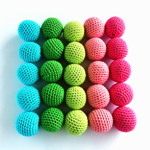 <span class=keywords><strong>Perles</strong></span> crochetées en coton pour collier de bébé, pierres en <span class=keywords><strong>bois</strong></span>, pour bijoux de grande taille, 30mm, vente en gros - Product Image 4