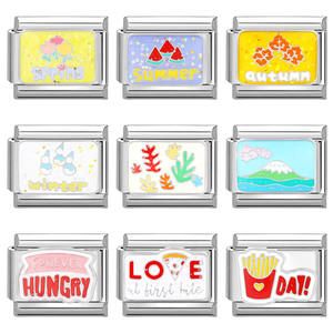 Bracelet tendance en <span class=keywords><strong>acier</strong></span> inoxydable à breloques italiennes faites main, modulable et <span class=keywords><strong>élastique</strong></span>, accessoires de bijoux créatifs - Product Image 4