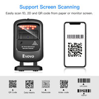 Lecteur de codes-barres 2D de bureau Eyoyo EY-2200, lecteur de codes QR, fil USB, numérisation automatique, lecteur de codes-barres de bureau pour supermarché, magasin de détail
