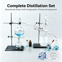 Kit d'Appareils de Distillation en Verre pour Huiles Essentielles, Ensemble de Verres de Laboratoire pour Étudiants avec Accessoires Complets