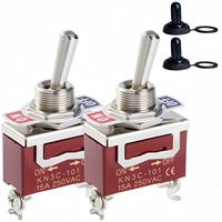 Interrupteur à bascule robuste SPST ON-OFF KN3C-101 avec capuchon de protection, bornes à vis 2 broches pour voiture, camion, bateau marin