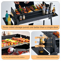 Barbecue portable en acier inoxydable pour le camping en plein air, la cour et la maison