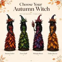 Figura de Resina de Bruja Mágica de Otoño, Adorno de Figura de Bruja, Decoración Artesanal de Resina para Mesa de Halloween, Venta al por Mayor