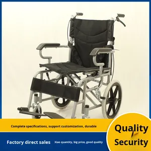 Silla <span class=keywords><strong>de</strong></span> ruedas plegable Manual ligera, inodoro <span class=keywords><strong>de</strong></span> tubo <span class=keywords><strong>de</strong></span> acero grueso para personas <span class=keywords><strong>mayores</strong></span>, equipo <span class=keywords><strong>de</strong></span> rehabilitación transfronterizo - Product Image 2