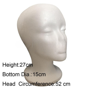 Vente en gros de présentoir pour perruque en polystyrène blanc <span class=keywords><strong>tête</strong></span> de <span class=keywords><strong>mannequin</strong></span> en plastique - Product Image 6