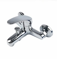 Mitigeur de douche thermostatique chaud/froid mural chromé style moderne à poignée unique avec pommeau de douche carré – Garantie 3 ans