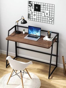 Mesa de Estudio Plegable Cuadrada de Metal con Estantería, Escritorio Pequeño para Computadora para Niños - Product Image 6